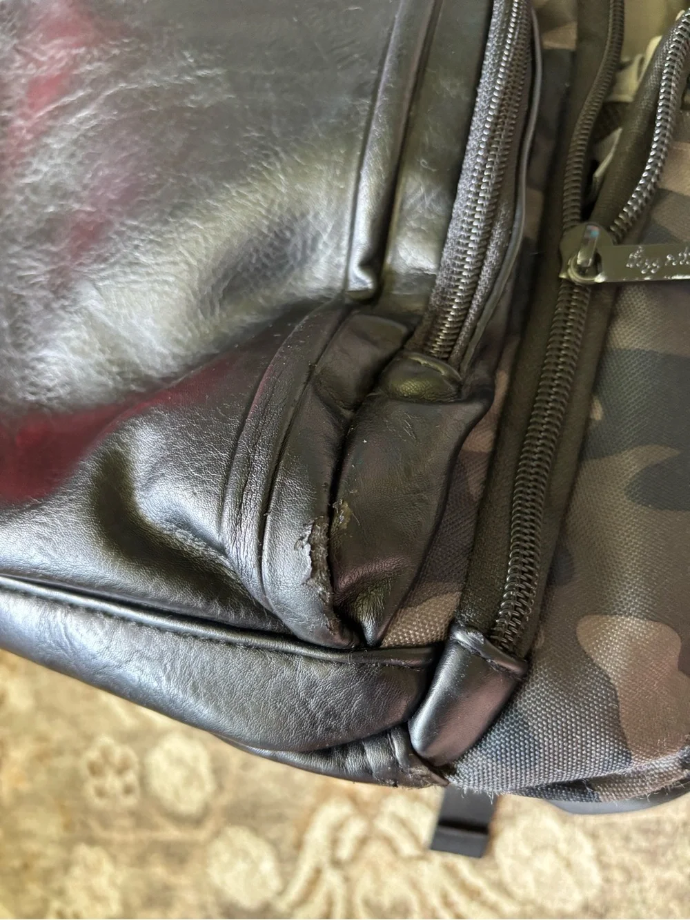 Itzy Ritzy Black Gray Camo Baby Bag Backpack